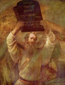 Moses Breaking the Tablets of the Law (1659) by Rembrandt