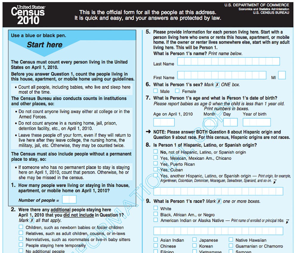 Census Form Example Wonder what Census 2020 asks? Find out here